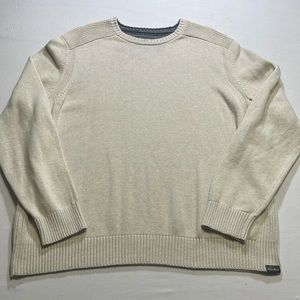 Eddie Bauer Men’s XL Crew Neck Pullover Sweater Ivory. Pre-Owned.